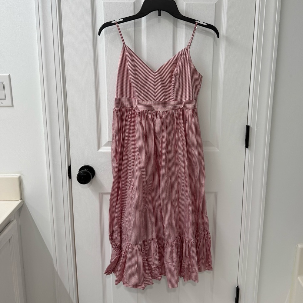 J.Crew Red and White Striped Sundress